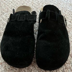 Black suede clog with buckle (New) size 8